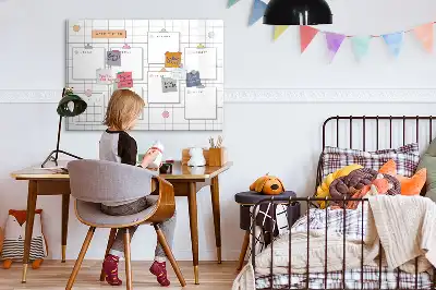 Tablă magnetică cu ștergere uscată pentru planificarea săptămânală