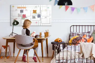 Tablă magnetică cu ștergere uscată pentru planificarea săptămânală