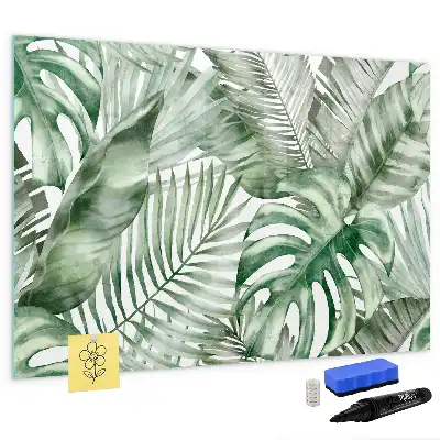 Tablă magnetică cu ștergere uscată cu model frunze de plante