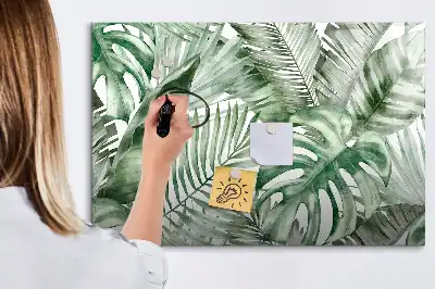 Tablă magnetică cu ștergere uscată cu model frunze de plante