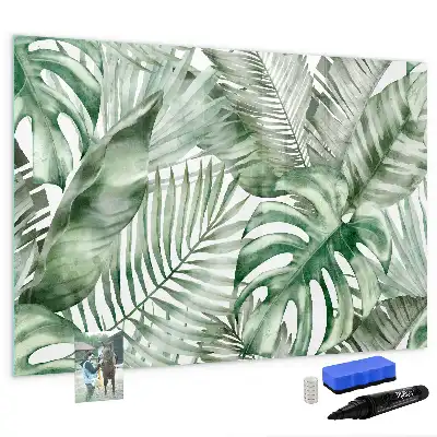 Tablă magnetică cu ștergere uscată cu model frunze de plante