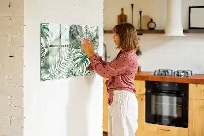 Tablă magnetică cu ștergere uscată cu model frunze de plante