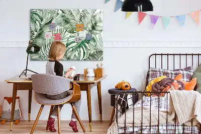 Tablă magnetică cu ștergere uscată cu model frunze de plante