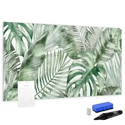Tablă magnetică cu ștergere uscată cu model frunze de plante