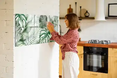 Tablă magnetică cu ștergere uscată cu model frunze de plante