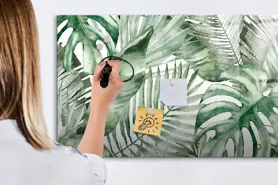 Tablă magnetică cu ștergere uscată cu model frunze de plante