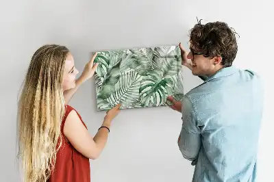 Tablă magnetică cu ștergere uscată cu model frunze de plante