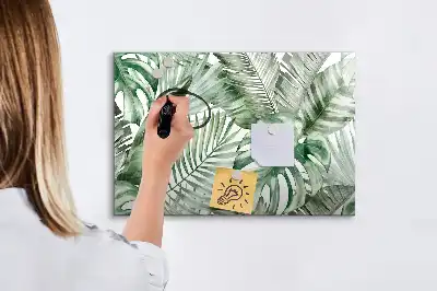 Tablă magnetică cu ștergere uscată cu model frunze de plante
