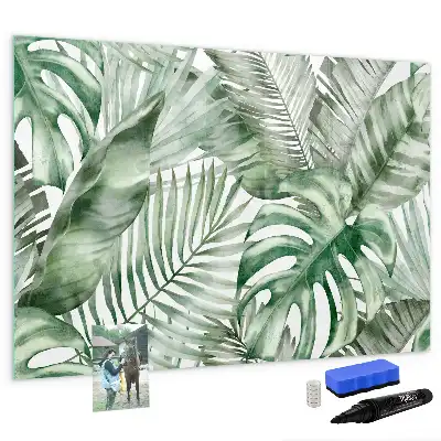 Tablă magnetică cu ștergere uscată cu model frunze de plante
