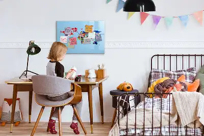 Tablă magnetică cu ștergere uscată cu hartă și steaguri