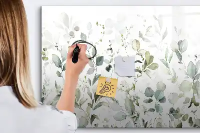 Tablă magnetică cu ștergere uscată model plante