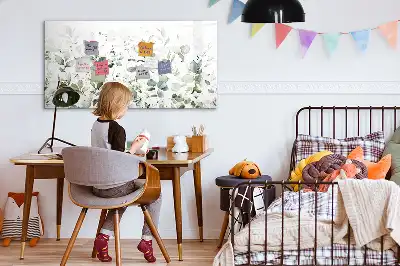 Tablă magnetică cu ștergere uscată model plante