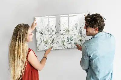 Tablă magnetică cu ștergere uscată model plante