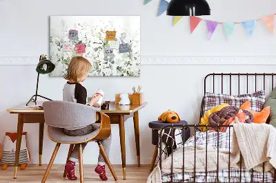 Tablă magnetică cu ștergere uscată model plante