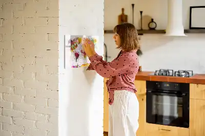 Tablă magnetică cu ștergere uscată cu hartă a lumii în acuarelă