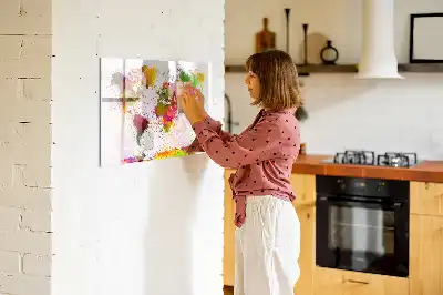 Tablă magnetică cu ștergere uscată cu hartă a lumii în acuarelă
