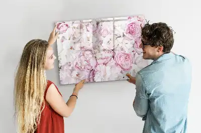 Tablă magnetică cu ștergere uscată cu model de flori decorative