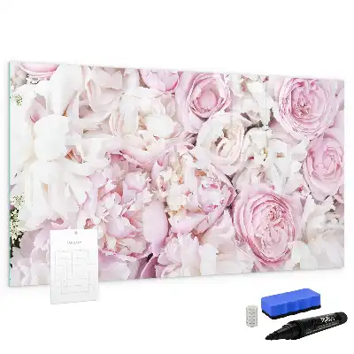 Tablă magnetică cu ștergere uscată cu model de flori decorative