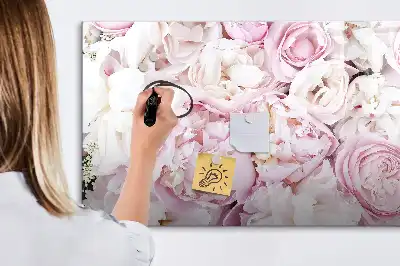 Tablă magnetică cu ștergere uscată cu model de flori decorative