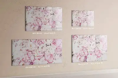 Tablă magnetică cu ștergere uscată cu model de flori decorative
