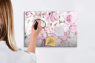Tablă magnetică cu ștergere uscată cu model de flori decorative