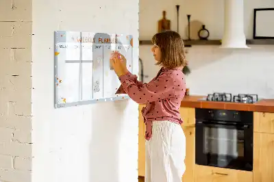 Tablă magnetică cu ștergere uscată planificator săptămânal