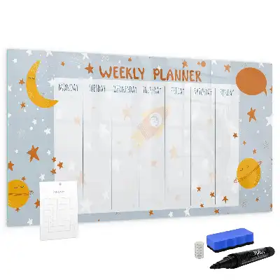 Tablă magnetică cu ștergere uscată planificator săptămânal