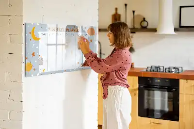 Tablă magnetică cu ștergere uscată planificator săptămânal