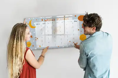 Tablă magnetică cu ștergere uscată planificator săptămânal