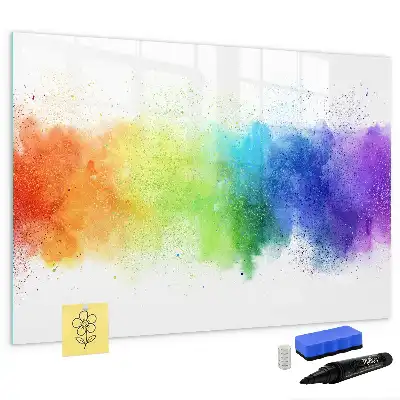 Tablă magnetică cu ștergere uscată cu model abstract curcubeu