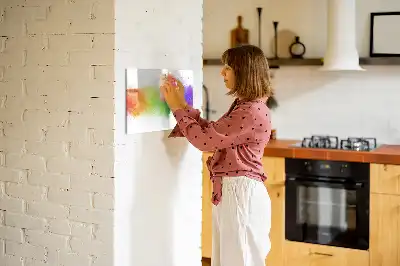 Tablă magnetică cu ștergere uscată cu model abstract curcubeu