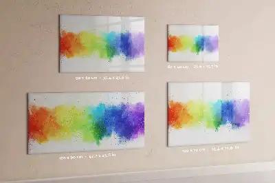 Tablă magnetică cu ștergere uscată cu model abstract curcubeu