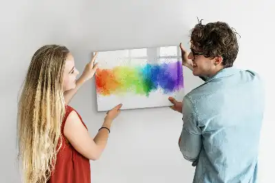 Tablă magnetică cu ștergere uscată cu model abstract curcubeu