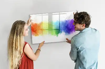 Tablă magnetică cu ștergere uscată cu model abstract curcubeu
