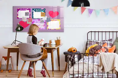 Tablă magnetică cu ștergere uscată cu design de note înfricoșătoare