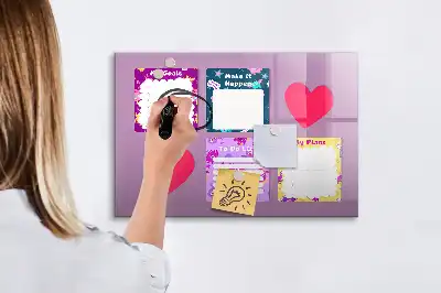 Tablă magnetică cu ștergere uscată cu design de note înfricoșătoare
