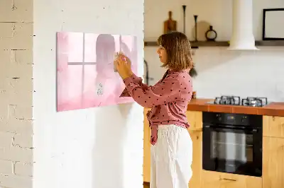 Tablă magnetică cu ștergere uscată cu model abstracție de pene