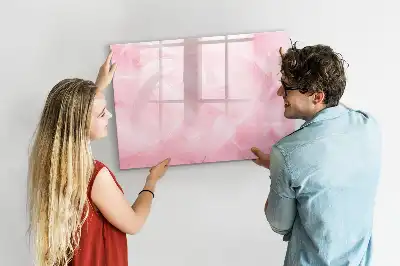 Tablă magnetică cu ștergere uscată cu model abstracție de pene