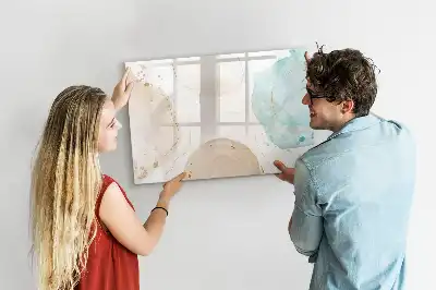 Tablă magnetică cu ștergere uscată model cu pete de acuarelă