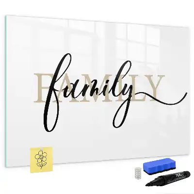 Tablă magnetică cu ștergere uscată cu model text familie