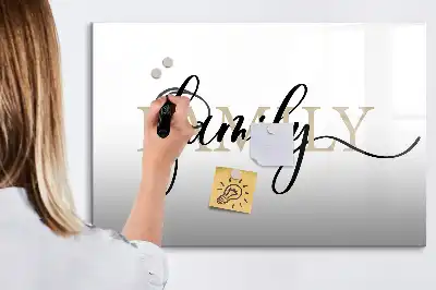 Tablă magnetică cu ștergere uscată cu model text familie