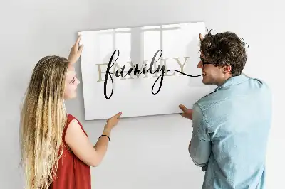 Tablă magnetică cu ștergere uscată cu model text familie