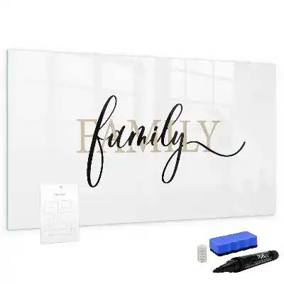 Tablă magnetică cu ștergere uscată cu model text familie