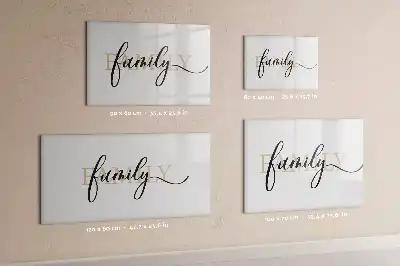 Tablă magnetică cu ștergere uscată cu model text familie