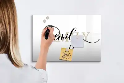 Tablă magnetică cu ștergere uscată cu model text familie