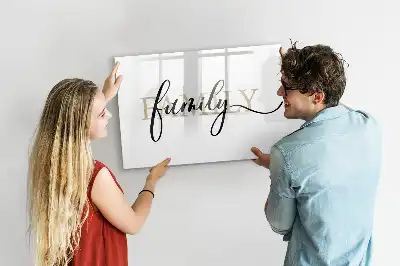 Tablă magnetică cu ștergere uscată cu model text familie