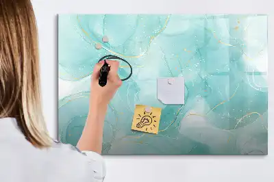 Tablă magnetică cu ștergere uscată cu model de abstracție de marmură