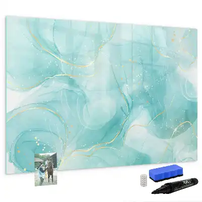 Tablă magnetică cu ștergere uscată cu model de abstracție de marmură