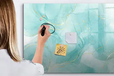 Tablă magnetică cu ștergere uscată cu model de abstracție de marmură