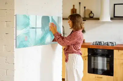 Tablă magnetică cu ștergere uscată cu model de abstracție de marmură
